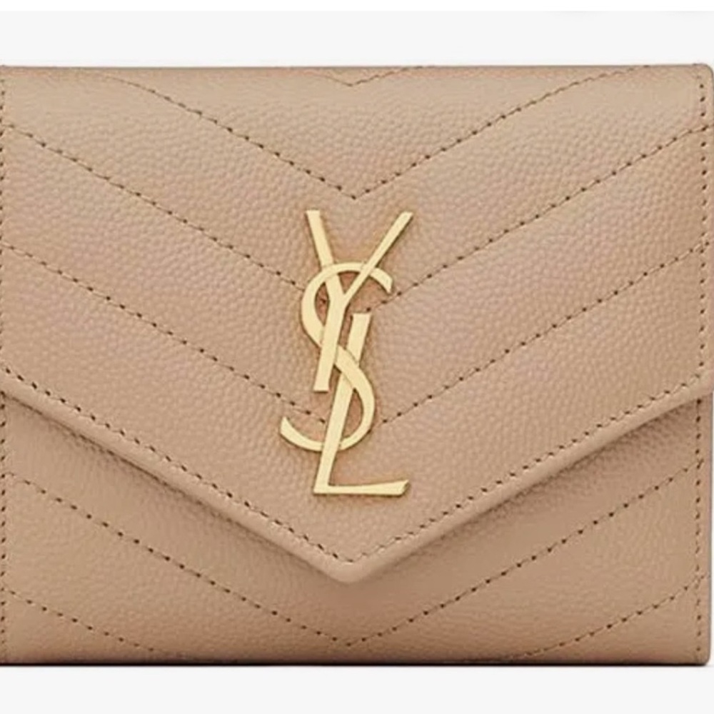 YSL Saint Laurent Tan Quilted Leather Bifold Wallet - Picture 10 of 14